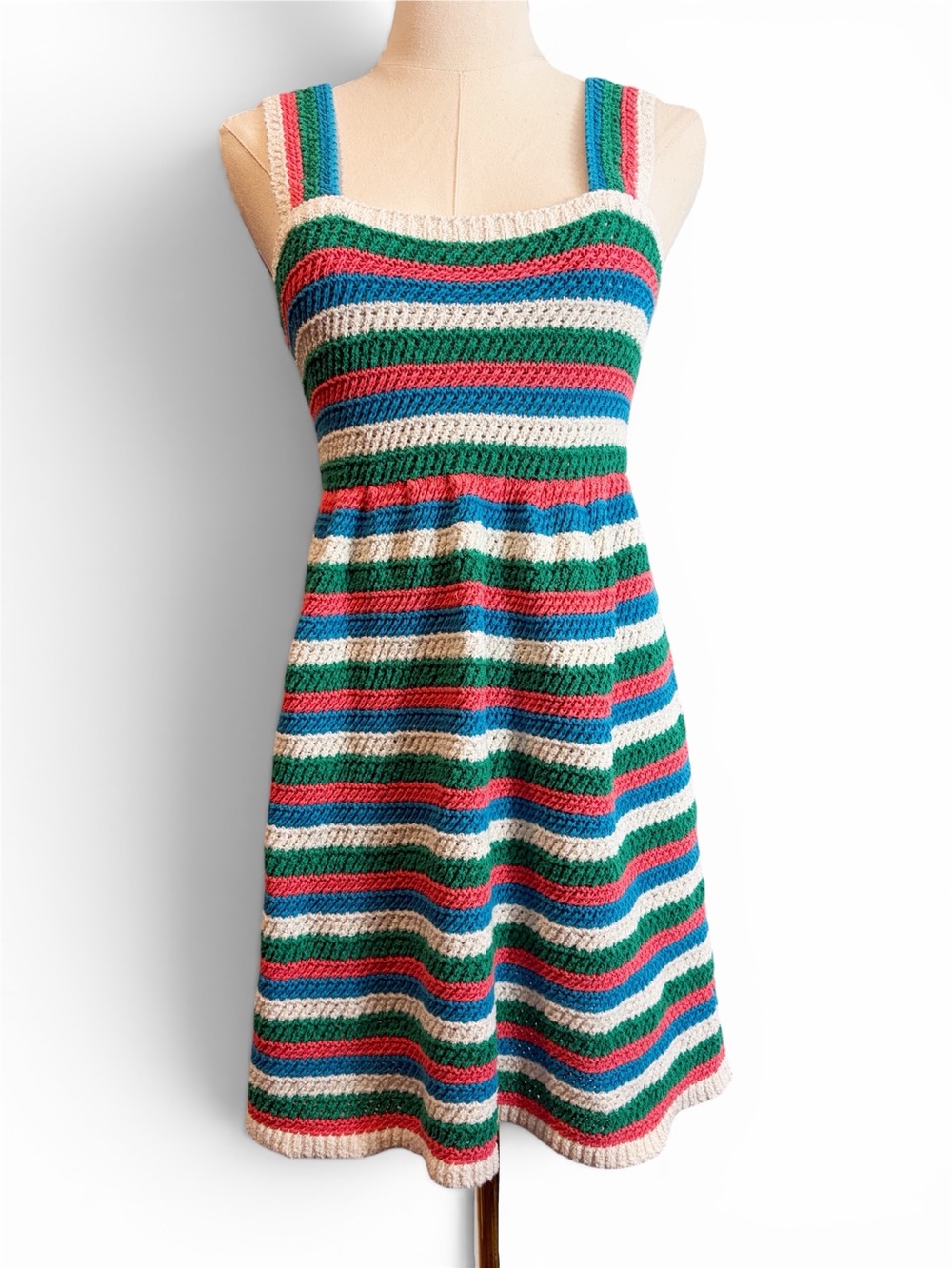 Zara Stripe Crochet Summer Mini Dress